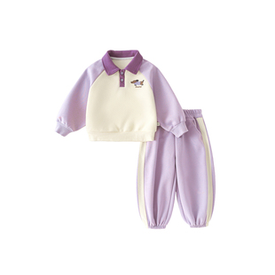 女童套装春秋季2026新款小女孩洋气卫衣儿童春装宝宝运动休闲衣服