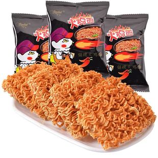 热卖清真京辉火鸡面袋装干脆面麻辣干吃方便面掌心脆零食整箱碳水