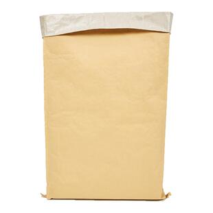 中缝纸塑复合袋25kg黄白色颗粒粉末防水打包一体覆膜牛皮纸编织袋