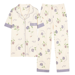 睡衣女夏季纯棉短袖长裤2026新款100%全棉薄款夏天甜美家居服套装