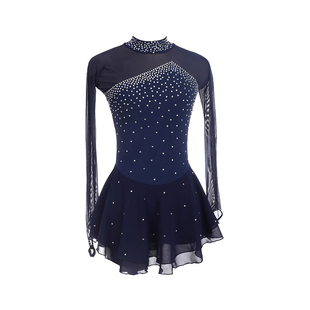 福诺花样滑冰服溜冰服表演服15色长袖儿童成人女童比赛裙子616