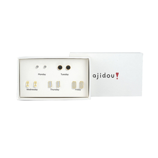AJIDOU阿吉豆耳钉商场同款DIY组合耳环通勤精致耳扣星期耳饰耳圈