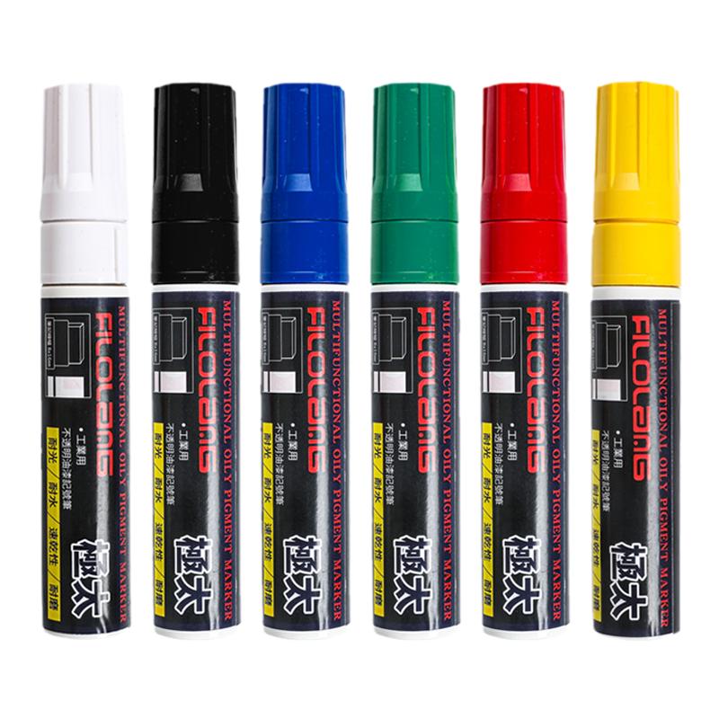 日式Filolang费洛朗MK-MGD1巨型油性笔机械用工业钢铁白色粗笔金属笔不掉色16mm平头油漆笔排笔方头笔记号笔