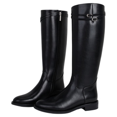 MantenerGran黑色长筒靴女小众设计舒适牛皮高靴不过膝靴子MG女鞋