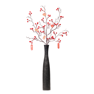 简约入户玄关花瓶摆件客厅插花陶瓷水培绿植高级感竖高细长开放格