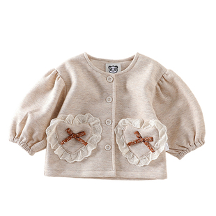 女童春款外套2026新款韩版童装洋气宝宝开衫婴幼儿童上衣春秋洋气