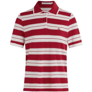 Navigare意大利小帆船2026夏季翻领针织POLO衫女士条纹短袖T恤衫