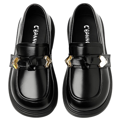 千百度女童皮鞋2025新款软底