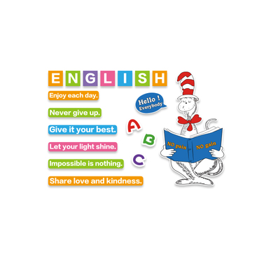 英语角教室师布置装饰阅读区绘本馆环创墙面文化培训机构苏斯博士