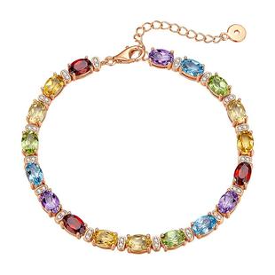 ILCO尤珂「花彩绫·花满汐」天然多色彩宝项链托帕石颈饰宝石手链