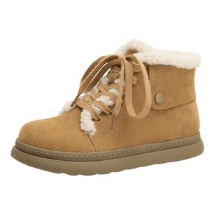 达芙妮雪地靴女款2025新款冬季女鞋加绒马丁靴短靴保暖棉靴棉鞋