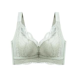 内衣女大胸显小蕾丝性感品牌专柜文胸薄款无钢圈大码胸罩秋冬新款