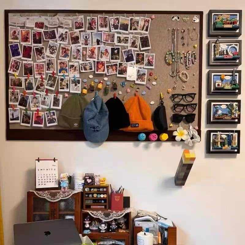 毛毡板墙贴照片展示墙装饰作品展示墙创意卧室背景板相框幼留言板