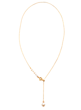 天然淡水珍珠项链女美国包金