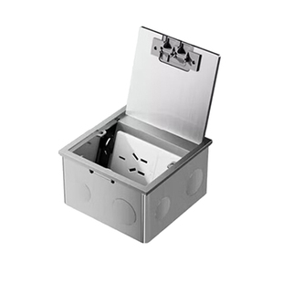 国际电工嵌入式隐形地插304不锈钢带USB家用超薄防水地面纯平插座