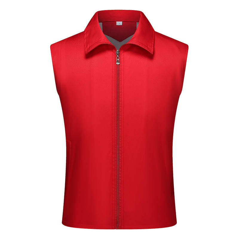 志愿者马甲定制LOGO红色工作服义工团队超市广告公益活动背心印字