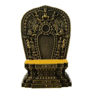 藏式铜佛台底座带背光加高坐垫财神爷佛像供奉台神台托架佛龛摆件
