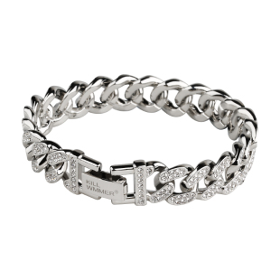 满钻古巴手链男款潮牌嘻哈美式高级首饰男士手链男生情侣饰品钛钢