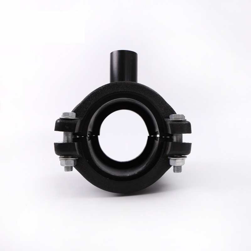 pe增接口马鞍三通水管开口器63110160200250夹板式分水鞍座