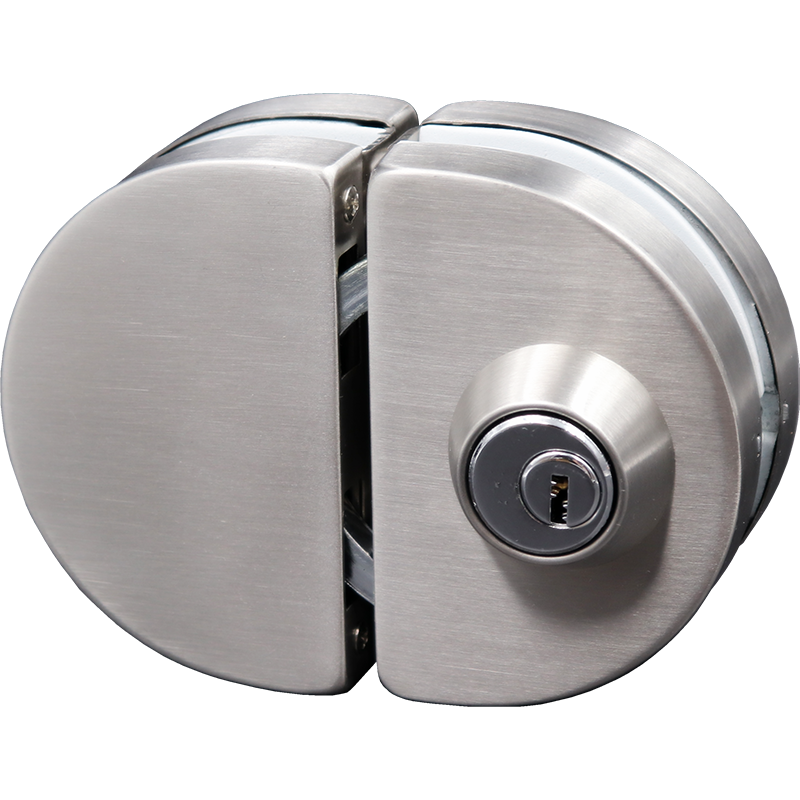钢化玻璃门锁商铺推拉门锁免开孔U型锁单门双门无框玻璃地锁插销