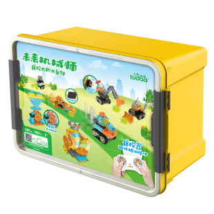 途道未来机械师电动大颗粒幼儿早教益智玩具挖掘机积木螺丝刀大颗粒3-6岁以上途道大颗粒积木机械工程队