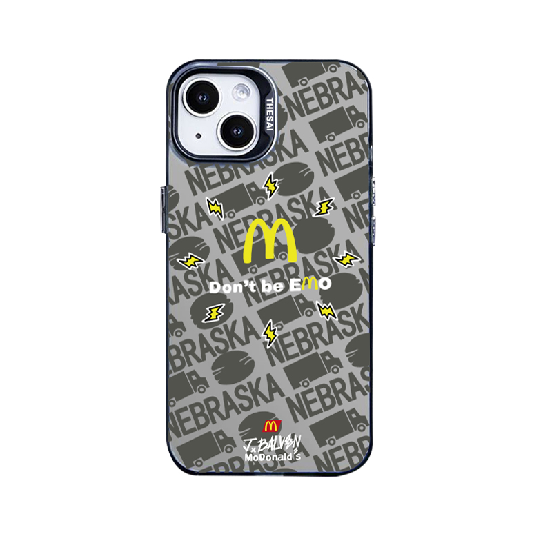 潮牌M记永存冠希同款麦当劳15手机壳适用iPhone11保护套12防摔13全包14Promax苹果7磨砂8plus男女情