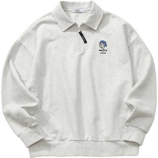 【联名系列】nautica白帆 x 爆尼膏绣花图案半开襟卫衣BGKW5402