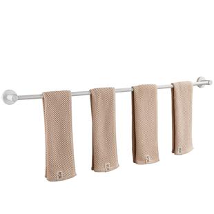 卫生间白色加长单杆毛巾架浴室不锈钢凉毛巾杆120CM浴巾架免打孔