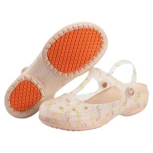 橡胶底洞洞鞋女夏季包头拖鞋包跟外穿海边沙滩果冻鞋防滑厚底凉鞋