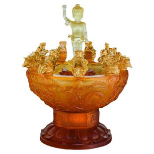 九龙浴佛盆浴佛节用品家用太子佛佛诞日九龙吐水喷水摆件佛堂寺庙