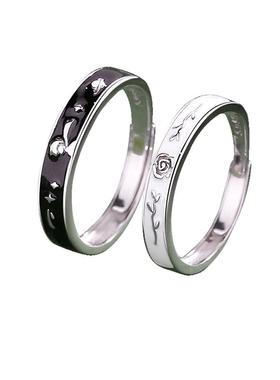 Name.s小王子与玫瑰情侣纯银戒指