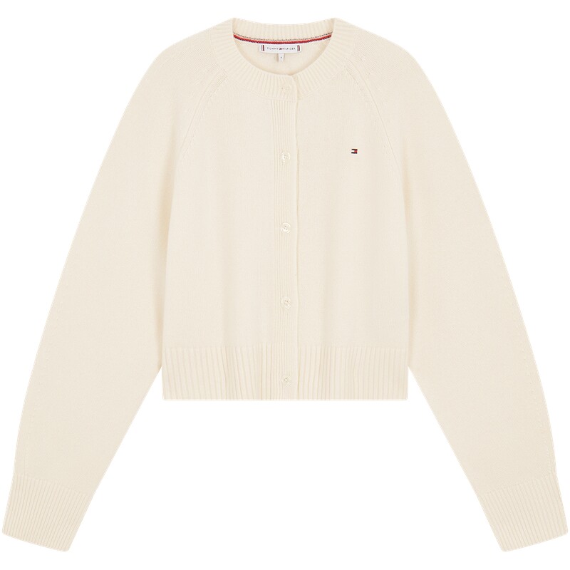 Tommy女装宽松圆领针织羊毛开衫
