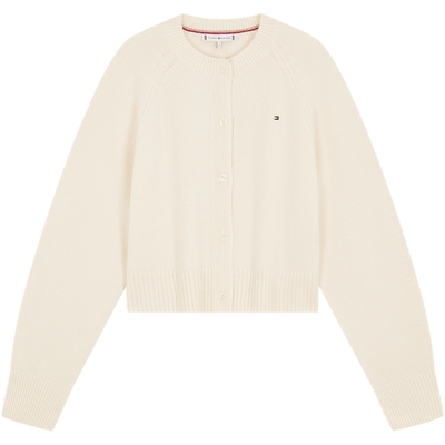 Tommy女装宽松圆领针织羊毛开衫