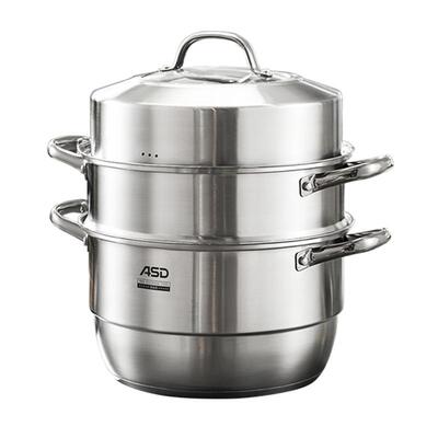 爱仕达蒸锅家用三层加厚不锈钢