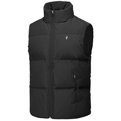 斯凯奇2025秋冬男款柔软羽绒背心户外运动马甲外套保暖休闲上衣