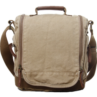八荒地斜挎包男款上班公文包男士单肩包高级帆布包小手提包报童包