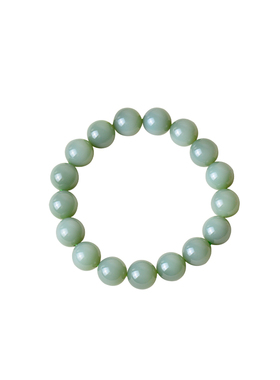 凤飞凰和田碧玉鸭蛋青转运手链