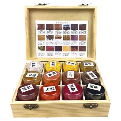 华涛48色木器家具油漆上色粉修漆宝色粉维修油性色精颜料粉擦色粉