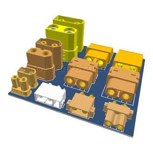 艾迈斯XT电源接口PCB封装库 AMASS XT60航模 Altium格式 带3D模型