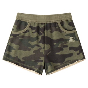 STARTER针织短裤夏季新款女生修身显瘦百搭运动迷彩裤热裤裤子