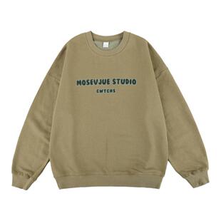 港仔文艺男圆领卫衣男春季套头衫2026新款长袖内搭男生外套男款潮