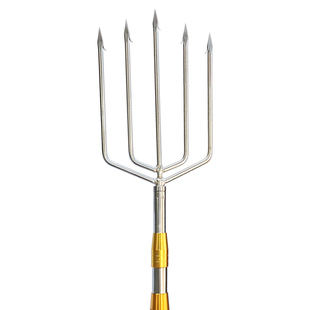 超硬纯手工大倒刺多功能加粗带杆不锈钢鱼叉老式射鱼器大号钢叉头