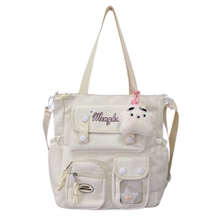 学院大容量托特包简约百搭学生上课补习单肩斜挎包小食量痛包娃包