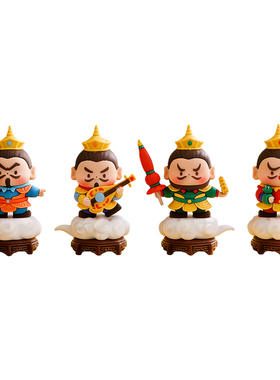 国潮神仙风调雨顺四大天王摆件