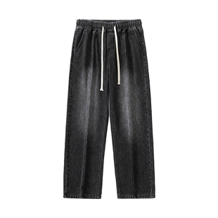 VIISHOW美式牛仔裤男款2024年夏新品做旧直筒宽松休闲阔腿裤子男