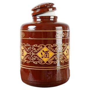 土陶酒坛酒罐陶瓷密封带龙头老式酒坛子长期泡酒存酒专用酒瓶酒缸