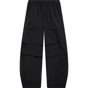 李宁C位裤丨直筒工装裤女新款休闲伞兵裤梭织秋冬加绒运动长裤女