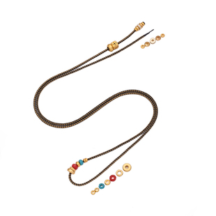 九洲造物1.5mm天珠挂绳diy直穿免绑和田玉编绳锁骨链绳横穿可调节