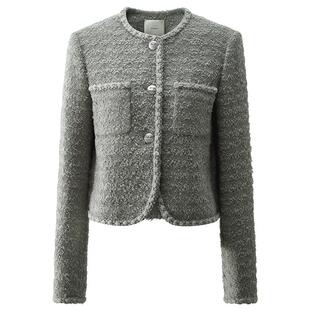 OCHIRLY欧时力  纸片纱小香风外套女复古正肩感流行春夏