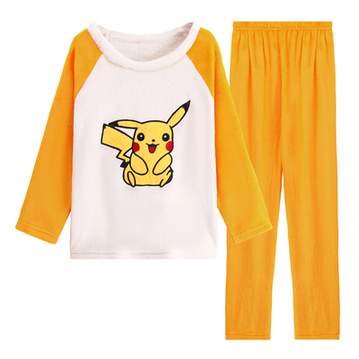 男童法兰绒睡衣秋冬薄款中大童男孩套装2025新款儿童珊瑚绒家居服